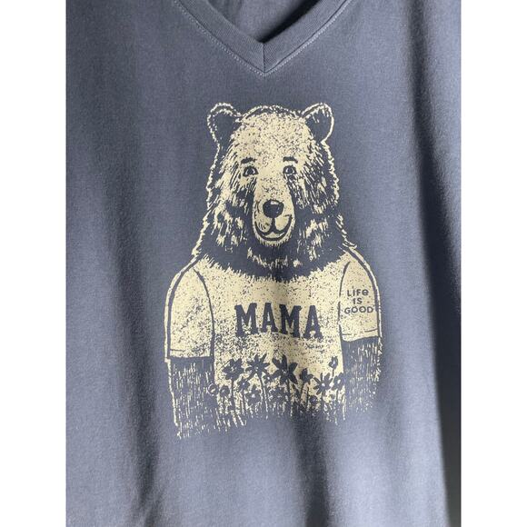 Life is Good Mama Bear Navy Blue Crusher Tee Short Sleeve Women's Large NEW - Picture 2 of 6